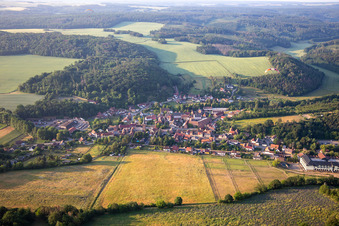 Aerial view of District Stangerode in Arnstein in the state Saxony-Anhalt, Germany