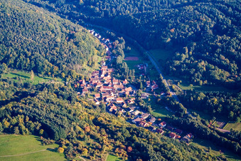 Village view in the Klingbachtal in Münchweiler am Klingbach in the state Rhineland-Palatinate, Germany