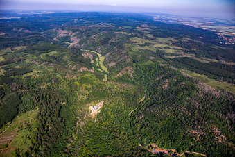 Bird's eye view of Castle Falkenstein (Harz) in the district Pansfelde in Falkenstein in the state Saxony-Anhalt, Germany