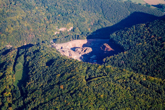 Aerial photograpy of Palatinate granite quarry in Waldhambach in the state Rhineland-Palatinate, Germany