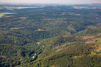 Castle Falkenstein (Harz) and Senketal in the district Pansfelde in Falkenstein in the state Saxony-Anhalt, Germany
