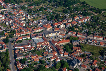 Aerial view of Ballenstedt in the state Saxony-Anhalt, Germany
