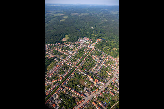 Avenue to the castle in Ballenstedt in the state Saxony-Anhalt, Germany from above