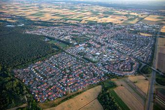 Rülzheim in the state Rhineland-Palatinate, Germany seen from a drone