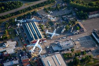 Drone image of Technology Museum Speyer in Speyer in the state Rhineland-Palatinate, Germany