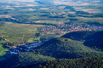 Town from the north in Klingenmünster in the state Rhineland-Palatinate, Germany