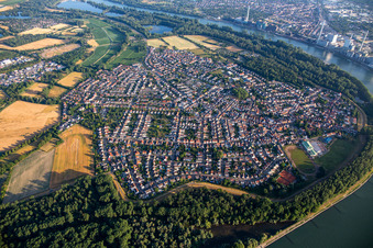 Alta Ripa in the bend of the Rhine in Altrip in the state Rhineland-Palatinate, Germany