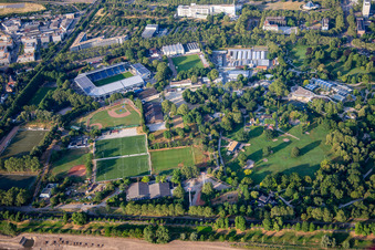 Carl-Benz-Stadion, VfR Mannheim 1896 eV - Youth Center - Grass Training Ground Ativ, at Luisenpark in the district Oststadt in Mannheim in the state Baden-Wuerttemberg, Germany