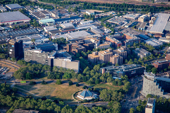 Planetarium and Fahrlach commercial area in the district Schwetzingerstadt in Mannheim in the state Baden-Wuerttemberg, Germany