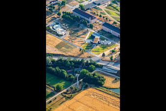 Spinelli cable car station of the cable car from Spinelli Park to Luisenpark of the Federal Garden Show Mannheim BUGA 2023 in the district Feudenheim in Mannheim in the state Baden-Wuerttemberg, Germany