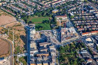PARKSCHALE with the Kurpfälzer Mile of Innovations, Conversio: Philipp Morlock lizard habitat, newt ponds, tank washing facility in the Spinelli Park of the Federal Garden Show Mannheim BUGA 2023 in the district Käfertal in Mannheim in the state Baden-Wuerttemberg, Germany