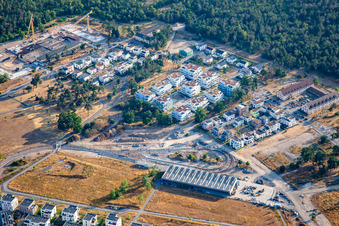 Tram turnaround loop at George Sullivan Ring in the district Käfertal in Mannheim in the state Baden-Wuerttemberg, Germany
