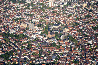 Town Hall and Apostle Church - Parish of John XXIII in Viernheim in the state Hesse, Germany