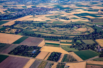 Bird's eye view of Golf course Heddesheim Gut Neuzenhof in Heddesheim in the state Baden-Wuerttemberg, Germany
