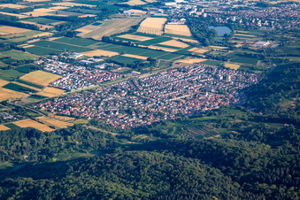 Aerial view of From the southeast in Laudenbach in the state Baden-Wuerttemberg, Germany