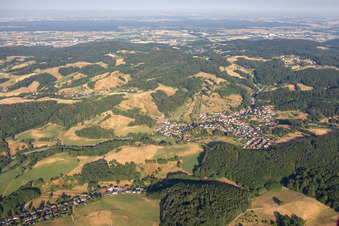 Aerial view of District Bonsweiher in Mörlenbach in the state Hesse, Germany