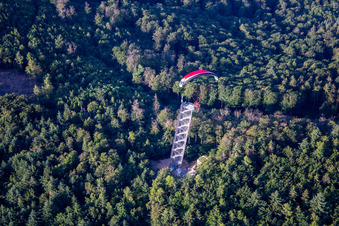 Drum Tower Rimbach in the district Zotzenbach in Rimbach in the state Hesse, Germany from above