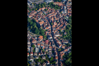 Historic Old Town Braunstraße from S0 in Michelstadt in the state Hesse, Germany