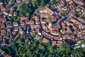 Historic Old Town City Church in Michelstadt in the state Hesse, Germany