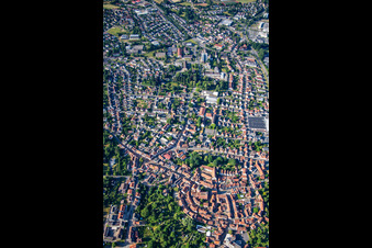 Aerial view of Overview from the north in the district Stockheim in Michelstadt in the state Hesse, Germany