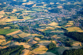 Aerial photograpy of Mörlenbach in the state Hesse, Germany