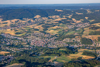 From the west in Mörlenbach in the state Hesse, Germany