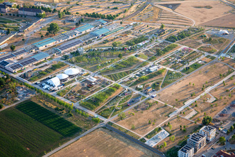 Experimental Field in Spinelli Park at the Federal Garden Show (BUGA) 2023 in the district Käfertal in Mannheim in the state Baden-Wuerttemberg, Germany