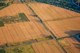 Aerial view of Cable car from Spinelli to Luisen-Park of the Federal Garden Show Mannheim BUGA 2023 in the district Feudenheim in Mannheim in the state Baden-Wuerttemberg, Germany