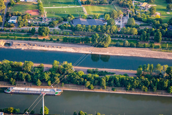 Cable car station over the Neckar from Spinelli to Luisen-Park of the Federal Garden Show Mannheim BUGA 2023 in the district Neckarstadt-Ost in Mannheim in the state Baden-Wuerttemberg, Germany