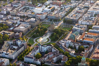 Congress Center Rosengarten and Water Tower in the district Oststadt in Mannheim in the state Baden-Wuerttemberg, Germany