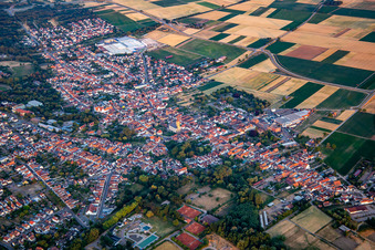 Overview in Bellheim in the state Rhineland-Palatinate, Germany