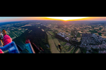 Sunset over Herxheim in Herxheim bei Landau in the state Rhineland-Palatinate, Germany
