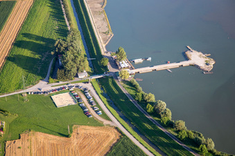Pier and Café Ranca Ptuj at the Ptuj reservoir in Ptuj in the state Slovenia, Slovenia