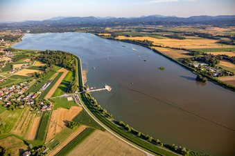 Ptujsko jezero reservoir from the northwest in Ptuj in the state Slovenia, Slovenia