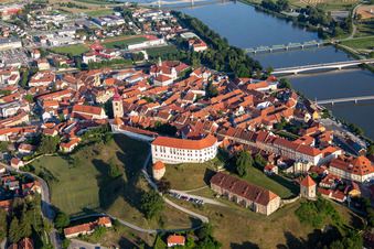 Castle Ptuj/Grade Ptuj above the old town from the north in Ptuj in the state Slovenia, Slovenia