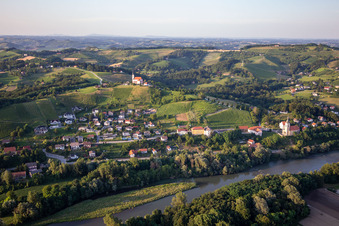 Aerial photograpy of Gorca Church - Marijina cerkev v Malečniku in Maribor in the state Slovenia, Slovenia