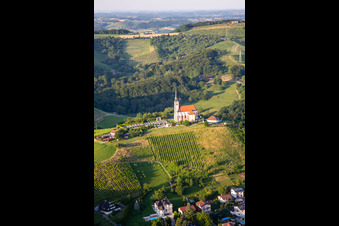 Gorca Church - Marijina cerkev v Malečniku in Maribor in the state Slovenia, Slovenia from above