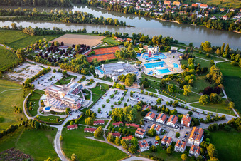 Aerial view of Grand Hotel Primus near Terme Ptuj - Sava Hotels & Resorts in Ptuj in the state Slovenia, Slovenia