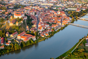 Bridges over the Drava River on the banks of the Old Town in Ptuj in the state Slovenia, Slovenia
