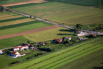 Aerial view of Paragliding Landing Lijak / Društvo jadralnih padalcev Polet Nova Gorica in Nova Gorica in the state Slovenia, Slovenia