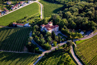 Aerial view of Kromberk Castle / Goriški muzej Kromberk - Nova Gorica , Restavracija Grad Kromberk, Mateja Bagar sp in Nova Gorica in the state Slovenia, Slovenia