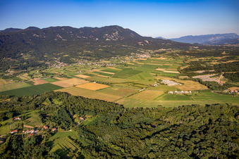 Aerial view of Lijak Valley from the west in Nova Gorica in the state Slovenia, Slovenia