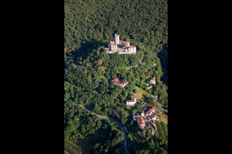 Aerial photograpy of Castle / Grad Rihemberk in Nova Gorica in the state Slovenia, Slovenia