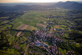 Lijak Valley from the east at sunset in Nova Gorica in the state Slovenia, Slovenia