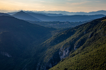 Aerial view of Church of Bazilika Svetogorske Matere Božje from the east in Nova Gorica in the state Slovenia, Slovenia