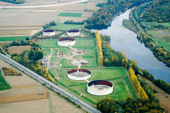 Mineral oil - tank of Wintershall in conversion in Jockgrim in the state Rhineland-Palatinate