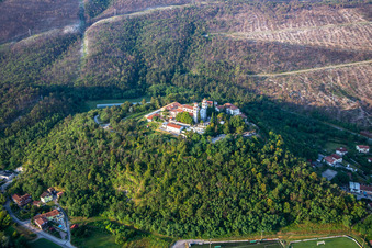 Miren Castle in Miren-Kostanjevica in the state Slovenia, Slovenia from above