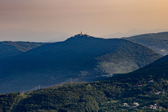 Church of Bazilika Svetogorske Matere Božje from the south in Nova Gorica in the state Slovenia, Slovenia