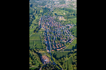 Aerial view of From the west in the district Arzheim in Landau in der Pfalz in the state Rhineland-Palatinate, Germany