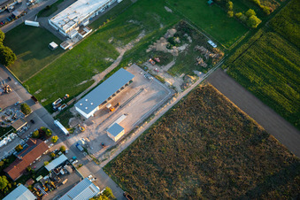 Aerial view of Industriestr in Billigheim-Ingenheim in the state Rhineland-Palatinate, Germany